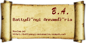 Battyányi Annamária névjegykártya