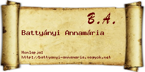Battyányi Annamária névjegykártya